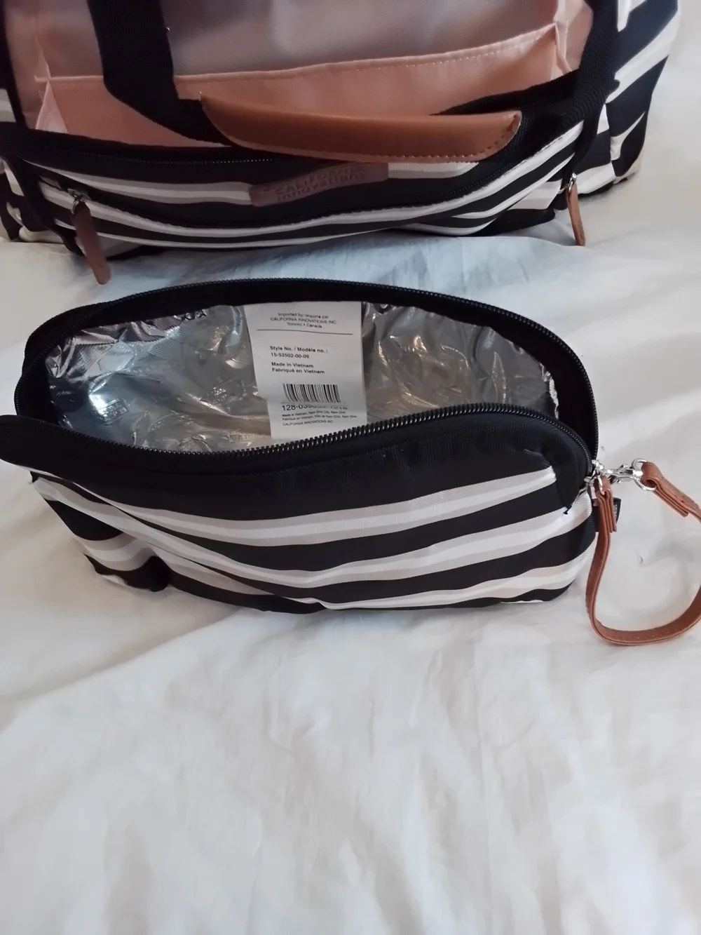 Striped Black & White Weekender Bag